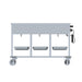 Stainless steel mobile bain-marie trolley with three gastronorm wells and control knob view 4