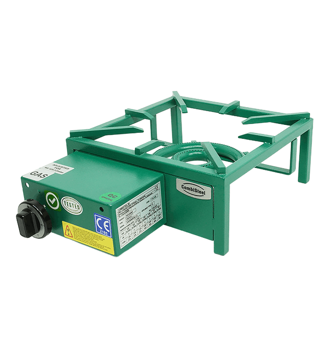 Green Combisteel gas wok burner with single 11kW burner and propane sprayer view 3
