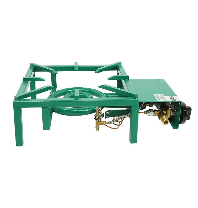 Green Combisteel gas wok burner with single 11kW burner and propane sprayer view 7