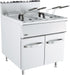 Combisteel BASE 900 stainless steel gas fryer with dual 19 litre tanks and four fry baskets