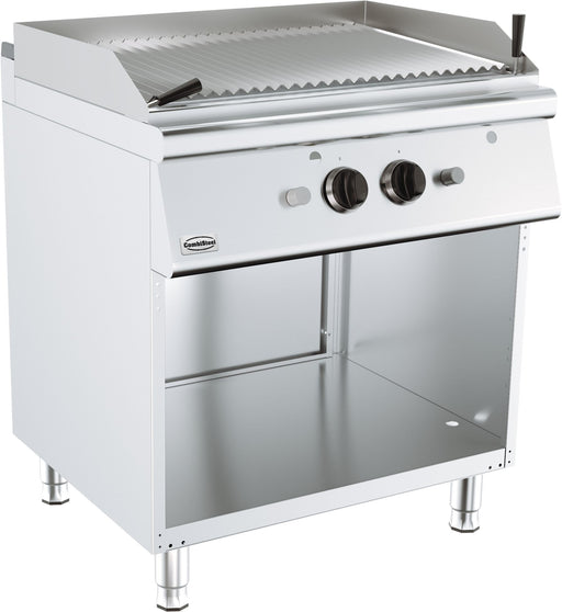 Combisteel BASE 900 stainless steel freestanding lava stone grill with ribbed cooking surface