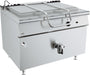Stainless steel freestanding gas boiling pan with 250-litre capacity and control panel