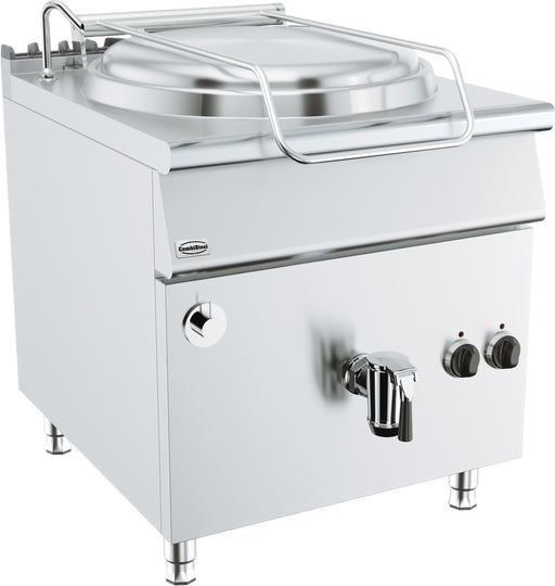 Combisteel BASE 900 EL stainless steel boiling pan with drain valve and 1/2 inch water inlet