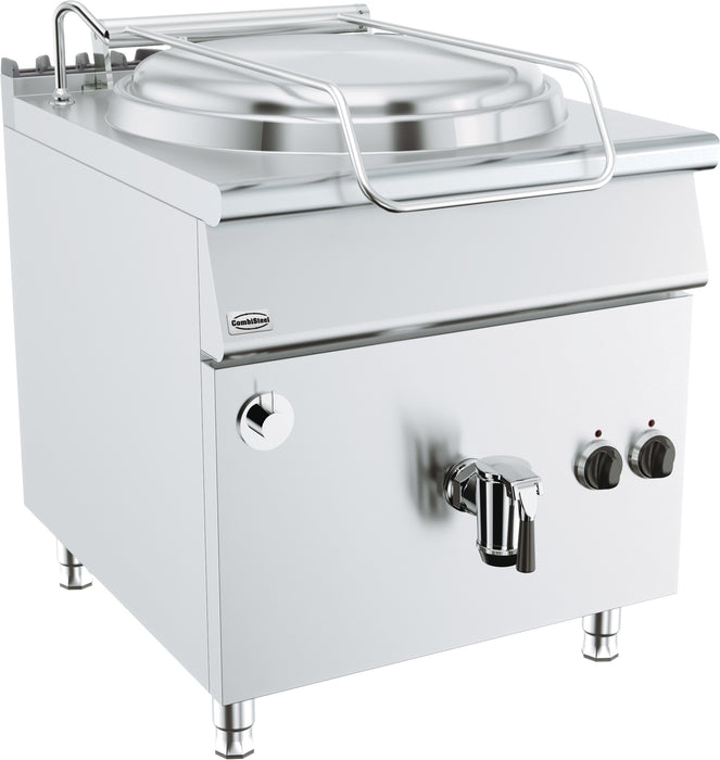 Combisteel BASE 900 EL stainless steel boiling pan with drain valve and 1/2 inch water inlet