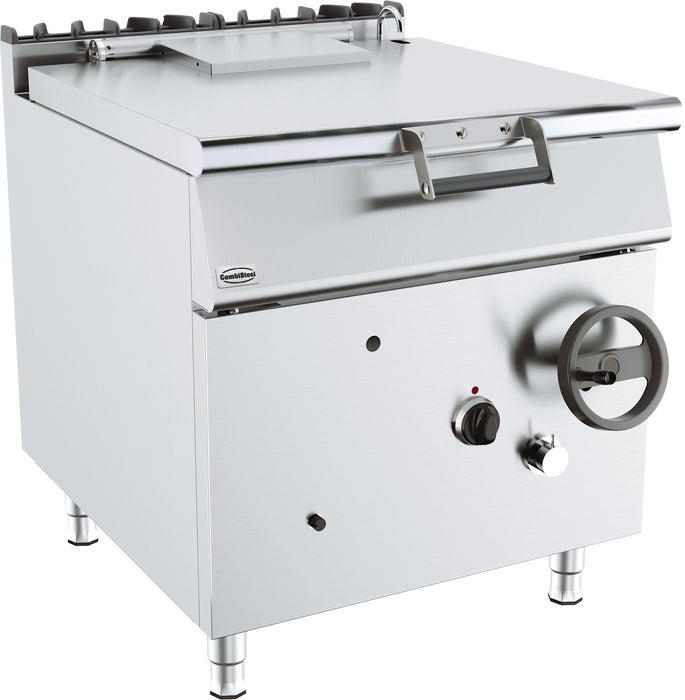 Combisteel BASE 900 stainless steel gas tilting pan with manual tilt mechanism