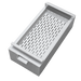 Stainless steel fryer oil collection tray with integrated filter mechanism