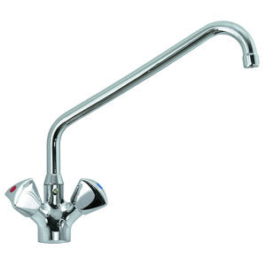 Combisteel single-hole mixing faucet with chrome finish