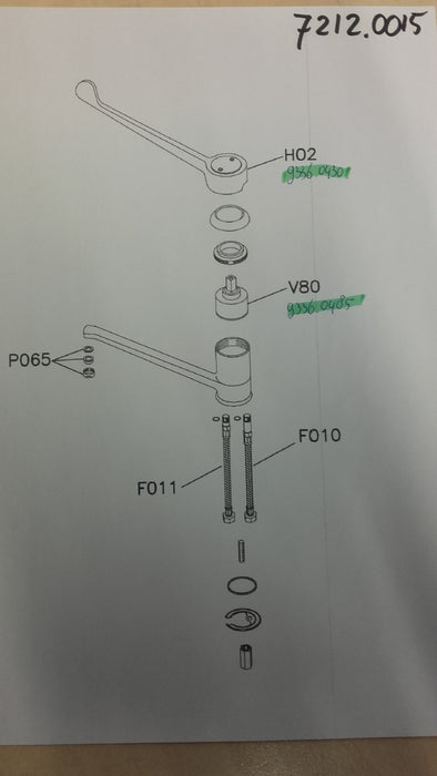 Combisteel mixing faucet with elbow command handle and 1/2 inch inlet connection view 2