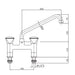 Combisteel two-hole mixing faucet with dual inlet connections view 2