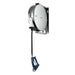 Combisteel retractable hose reel with spray gun mounted on white background