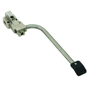 Stainless steel pedal controlled mixing faucet with single pedal activation