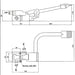 Stainless steel pedal controlled mixing faucet with single pedal activation view 2