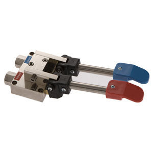 Combisteel pedal controlled mixing faucet with dual foot pedals for hands-free operation
