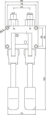 Combisteel pedal controlled mixing faucet with dual foot pedals for hands-free operation view 2