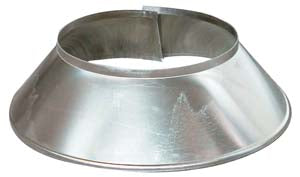 Round metal storm collar, 250mm diameter, ventilation ducting component