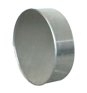 Round metal end cap, 450mm diameter, for commercial kitchen ventilation ducting