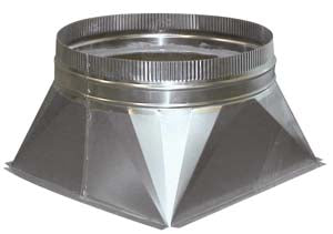 Square to round converter duct adapter, 450mm diameter outlet