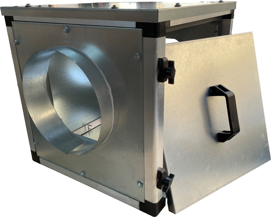 Stainless steel square fan unit with double skin insulation, 450mm dimensions