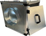 Stainless steel square fan unit with double skin insulation, 450mm dimensions