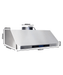 Stainless steel slanted extractor hood, 900mm wide, with LED lights and filter grilles view 6