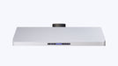 Stainless steel slanted extractor hood, 1200mm wide, with LED lighting and filter assembly view 6