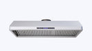Stainless steel slanted extractor hood, 1200mm wide, with LED lighting and filter assembly view 7