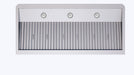 Stainless steel slanted extractor hood, 1200mm wide, with LED lighting and filter assembly view 3