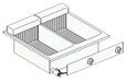 Stainless steel drop-in electric fryer with two 10-litre baskets and control panel