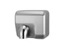 Combisteel HD-04 silver stainless steel hand dryer mounted on white background