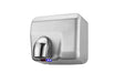 Combisteel HD-04 silver stainless steel hand dryer mounted on white background view 4