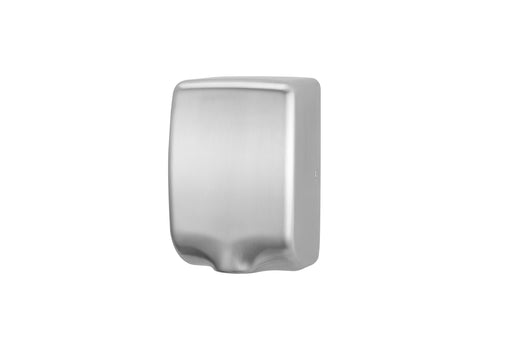 Silver stainless steel hand dryer unit with sensor activation