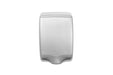 Silver stainless steel hand dryer unit with sensor activation view 2