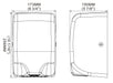 Stainless steel commercial hand dryer mounted unit view 2