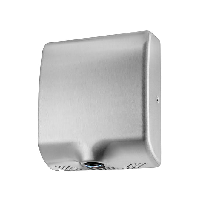 Combisteel HD-30 silver stainless steel hand dryer mounted on wall