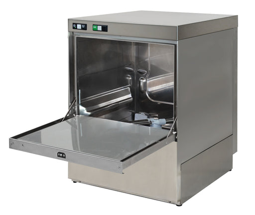 Combisteel FRONTLOADER 500-400 stainless steel undercounter dishwasher front view view 2