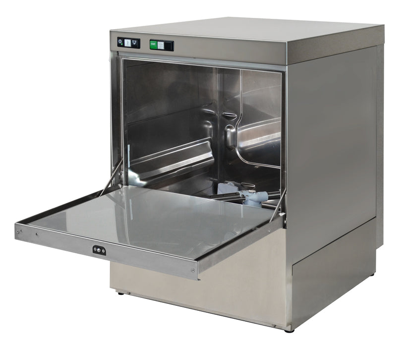 Combisteel FRONTLOADER 500-400 stainless steel undercounter dishwasher front view view 2