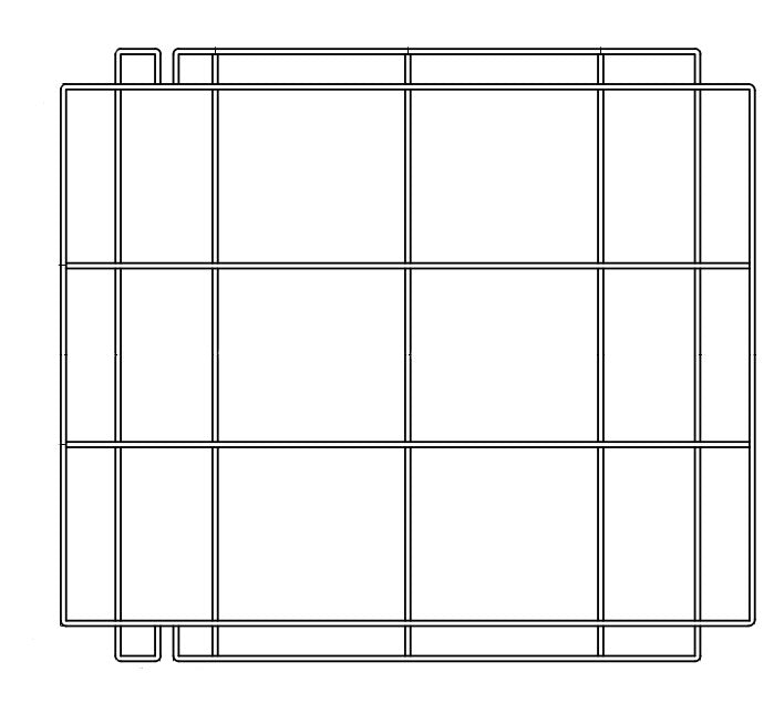 Stainless steel bottom grid for commercial dishwasher, flat rectangular design