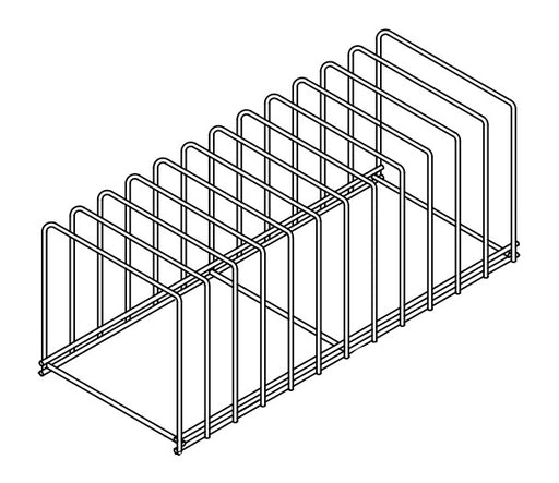 Stainless steel dishwasher rack, compact 12-position capacity for commercial use