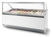 Combisteel MILLENIUM 16 ice cream display chest freezer with LED lighting and straight glass top