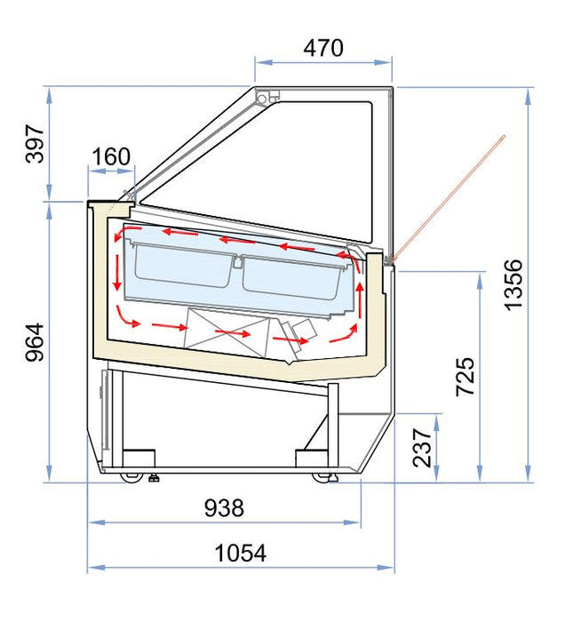 Combisteel MILLENIUM 16 ice cream display chest freezer with LED lighting and straight glass top view 4