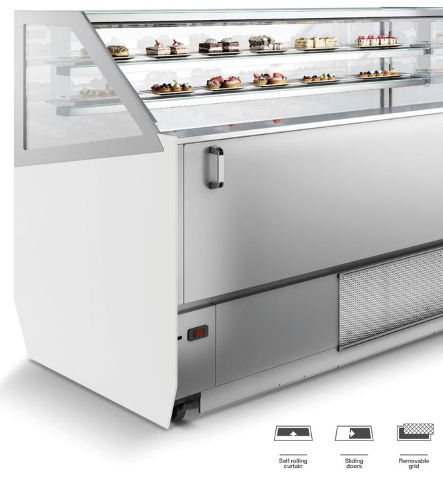 Combisteel MILLENIUM 16 ice cream display chest freezer with LED lighting and straight glass top view 3