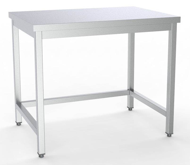 Combisteel stainless steel open frame worktable without shelf, 800mm width
