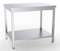 Stainless steel worktable with bottom shelf, 2000mm wide, flat packed.