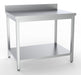 Stainless steel worktable with bottom shelf and adjustable legs, flat packed