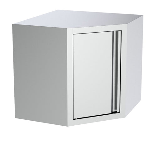 Stainless steel wall mounted cupboard with single door, 700mm width