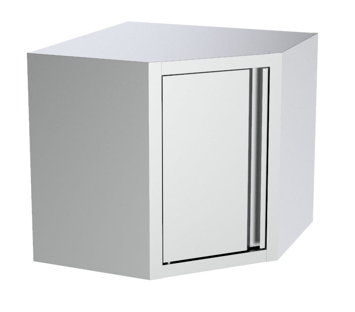 Stainless steel wall mounted cupboard with single door, 700mm width
