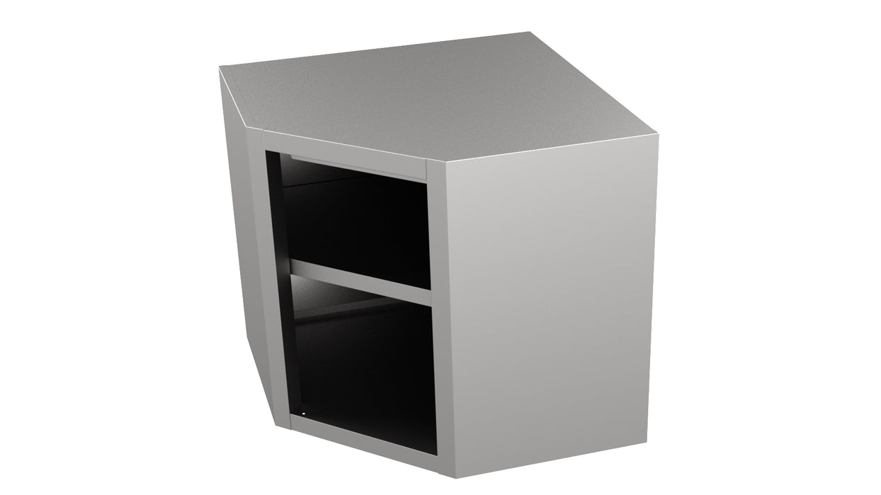 Stainless steel wall mounted cupboard with single door, 700mm width view 2