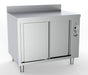 Stainless steel heated cupboard upstand, 1800mm wide, two doors, single shelf