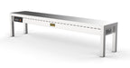 Stainless steel heated overshelf with single shelf and ceramic heating elements