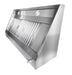 Stainless steel wall-mounted slanted extractor hood, 1000mm wide, with integrated lighting. view 2